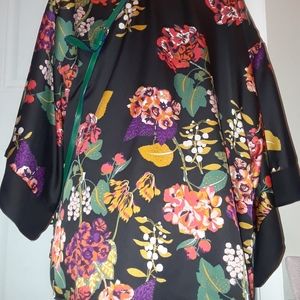 Floral silk kimono